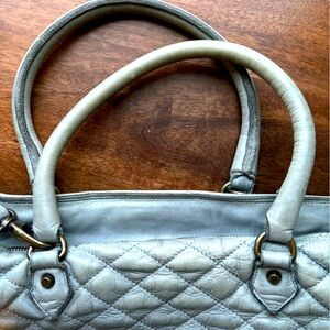 Grey quilted leather bag